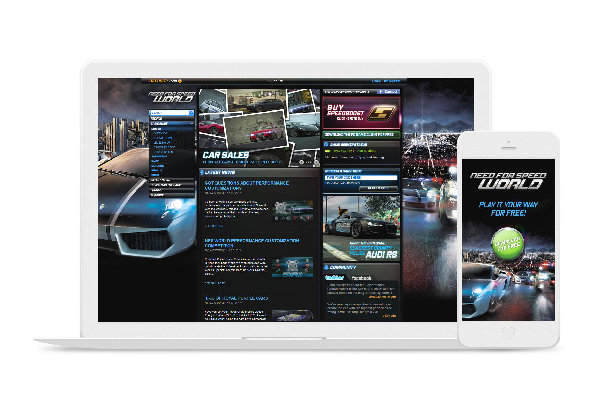 Need For Speed World Web Design